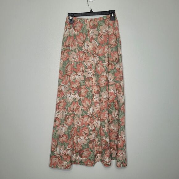 Vintage Liberty House Hawaiian pastel muted floral maxi cottagecore skirt - Picture 3 of 7